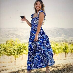 Floral Blue Maxi Dress